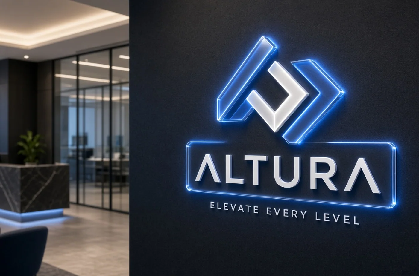 Custom fabrication detail related to acrylic office and reception signage