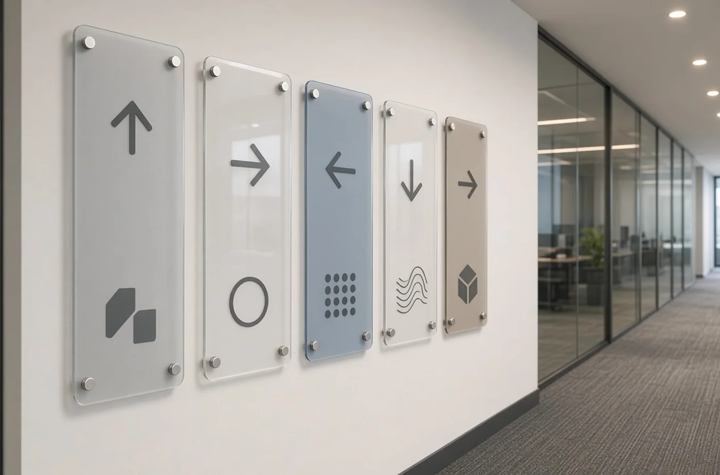 Finished custom product inspiration for acrylic office and reception signage