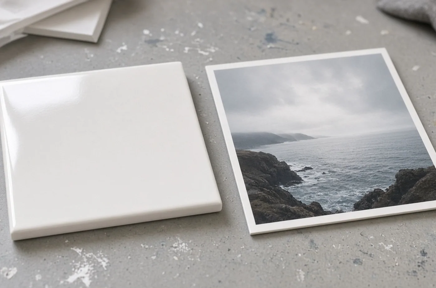 Custom Ceramic Tile Photo Printing from File to Finished Display example and material inspiration