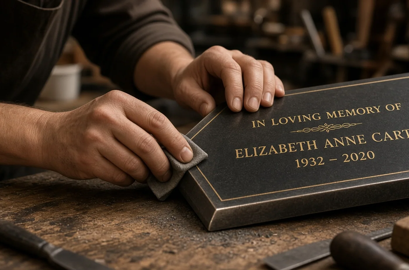 Custom Memorial Plaque Design with Care, Clarity, and Permanence example and material inspiration