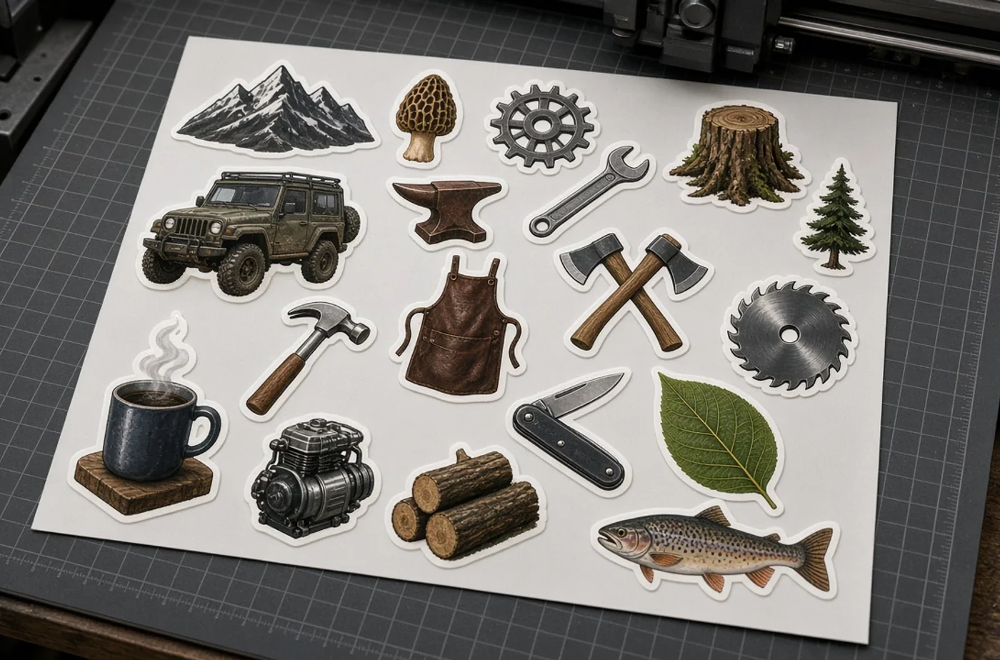 Custom Sticker Design and Printing Guide for Small Brands example and material inspiration