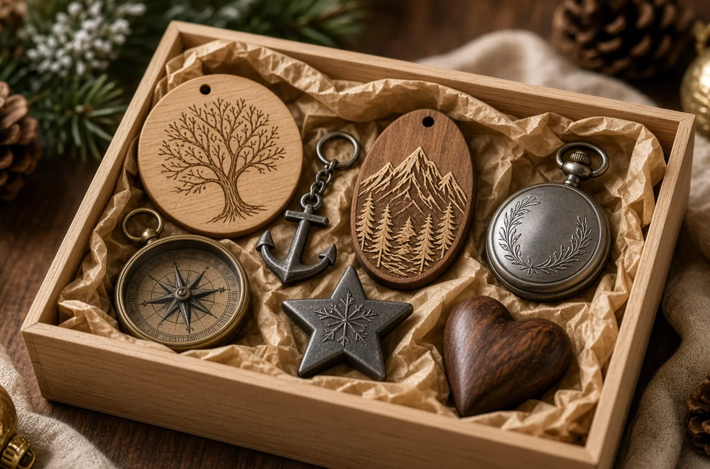 Custom fabrication detail related to handmade laser-engraved gifts