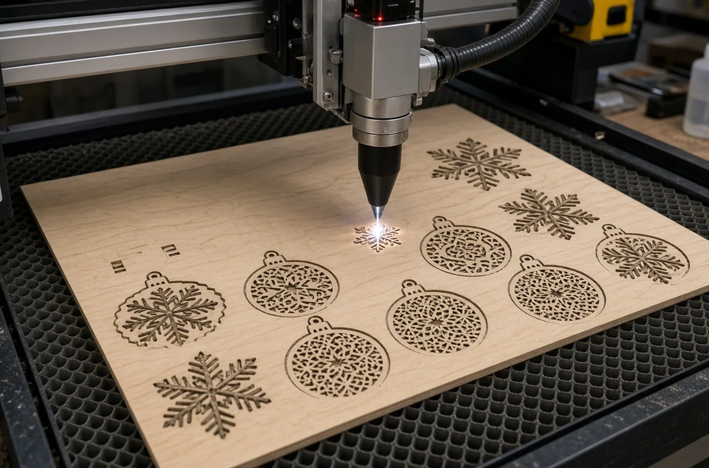 Custom Laser-Cut Holiday Ornaments: Design and Ordering Guide example and material inspiration