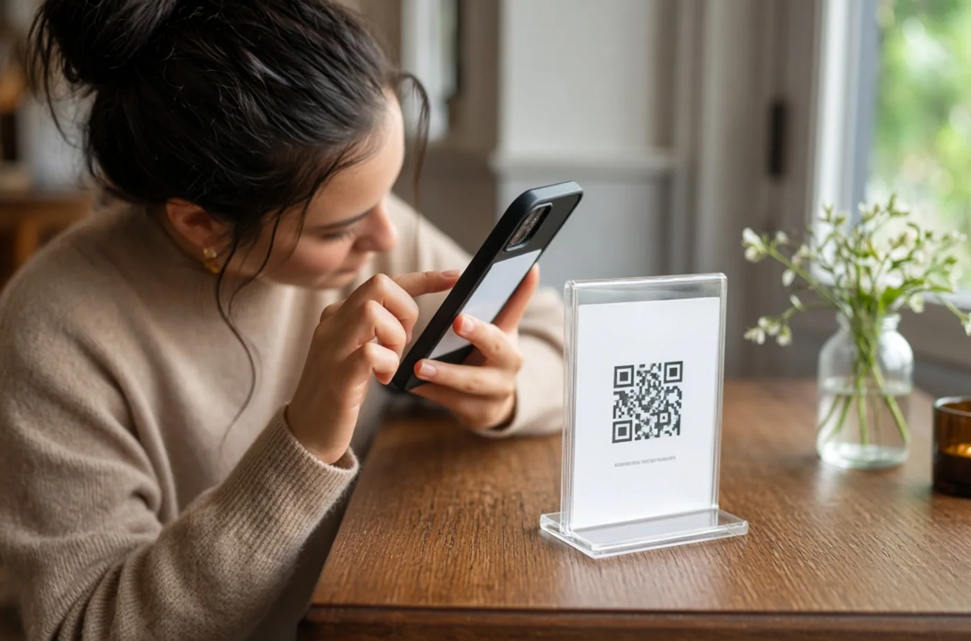 Finished custom product inspiration for acrylic QR code signs