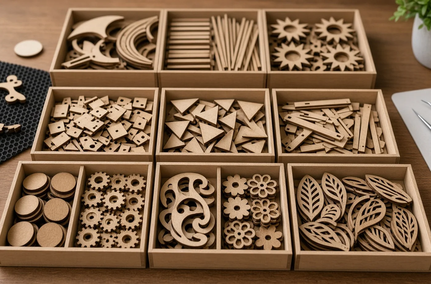 Custom fabrication detail related to laser-cut handicraft projects