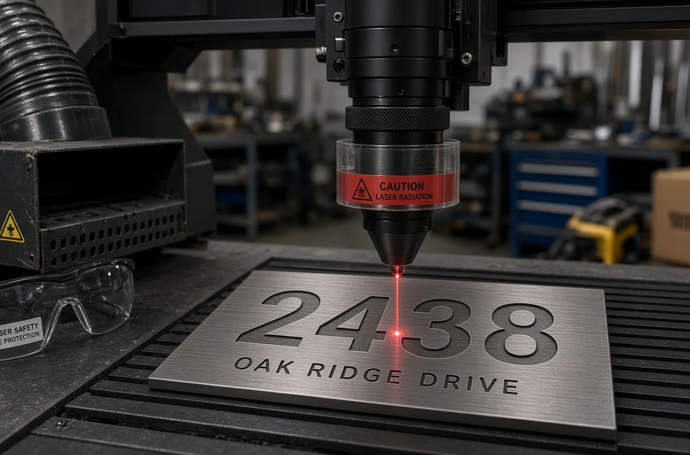 Laser-Engraved House Number Signs: Visibility Before Decoration example and material inspiration