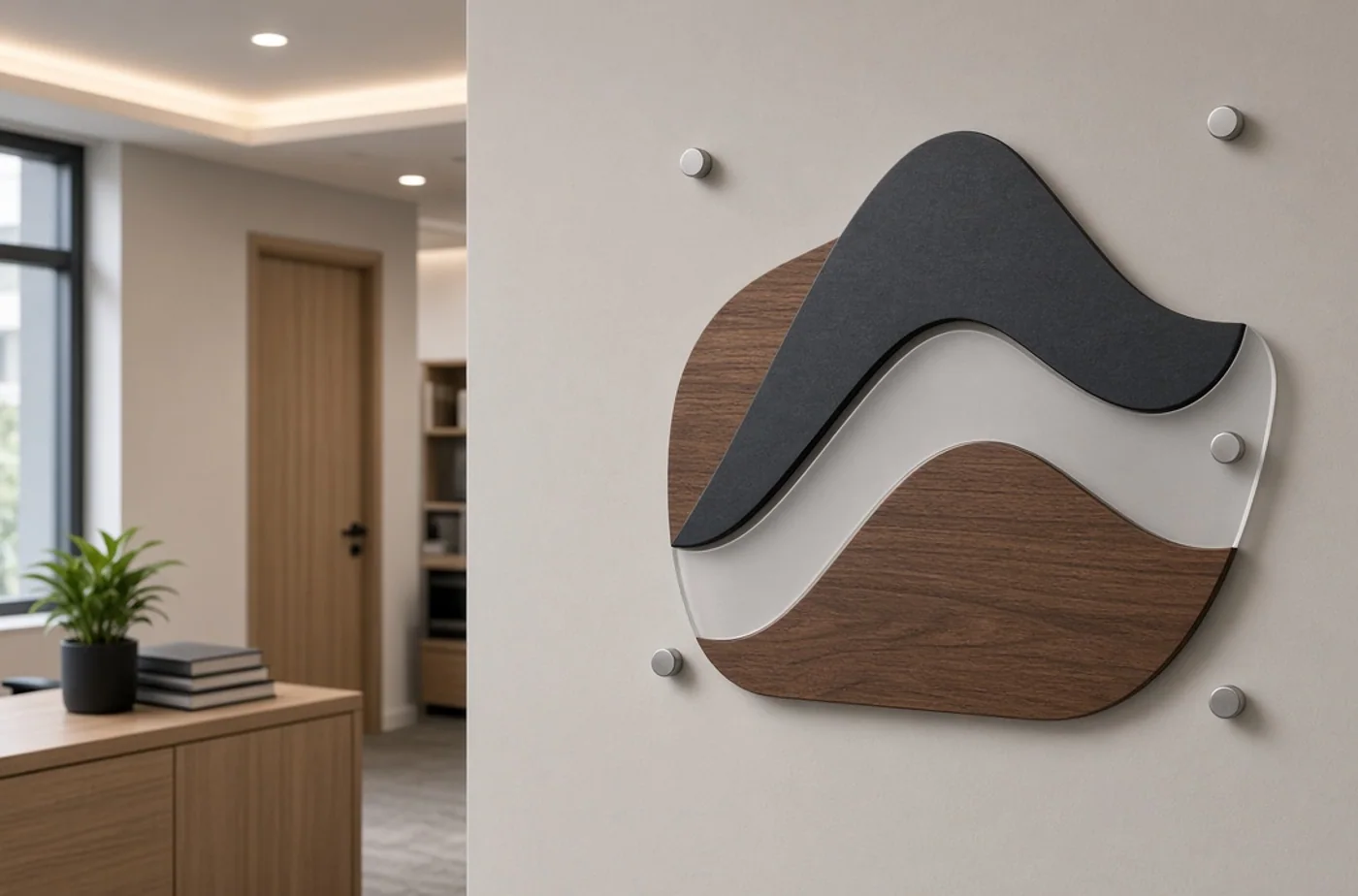 Finished custom product inspiration for layered wood and acrylic sign design