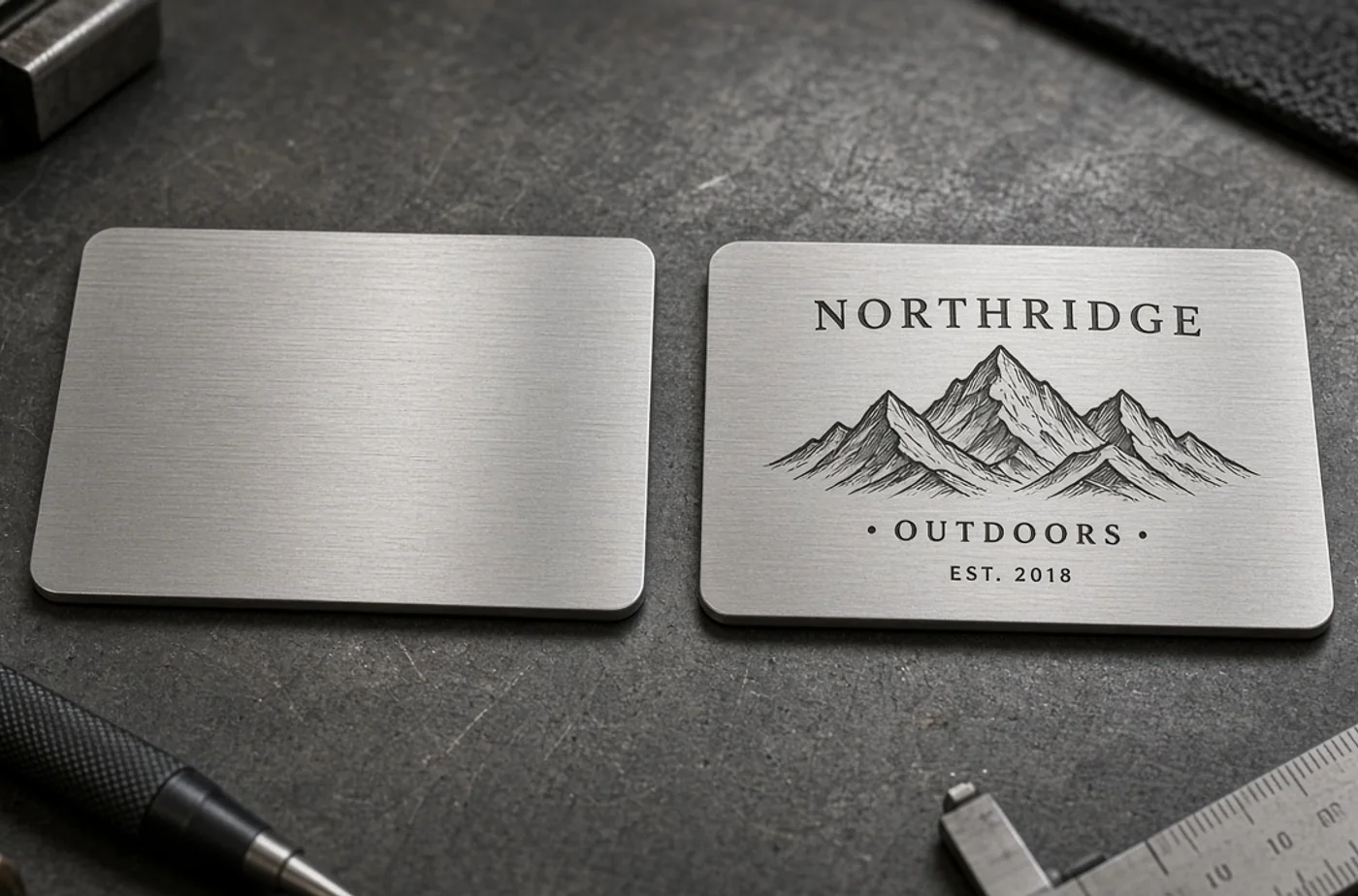 Custom fabrication detail related to custom metal business cards