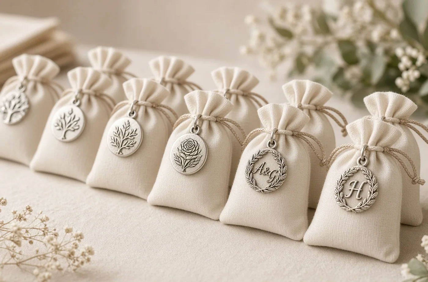 Custom fabrication detail related to personalized laser-engraved wedding favors