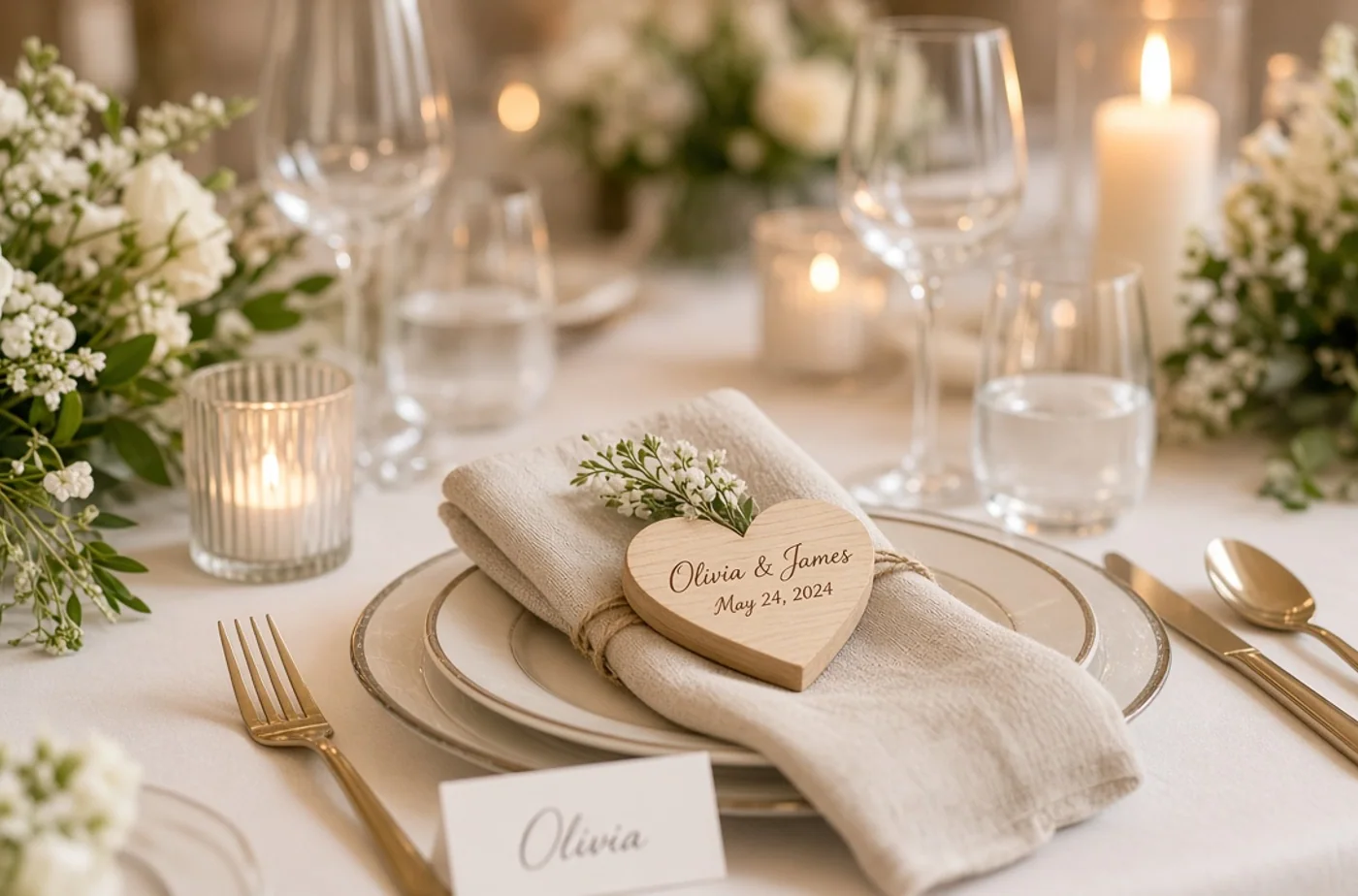Finished custom product inspiration for personalized laser-engraved wedding favors