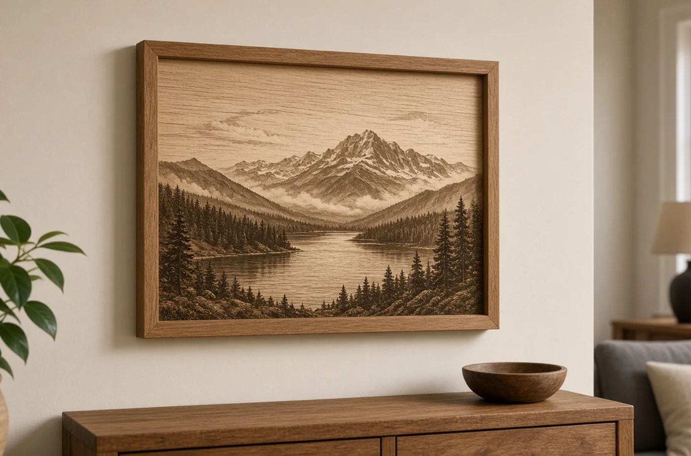 Finished custom product inspiration for photo engraving on wood