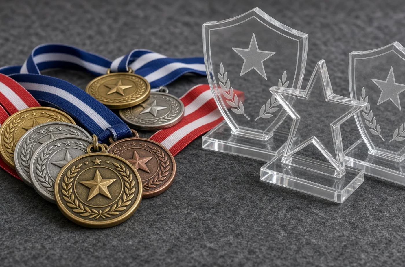 Custom fabrication detail related to school, team, and club awards