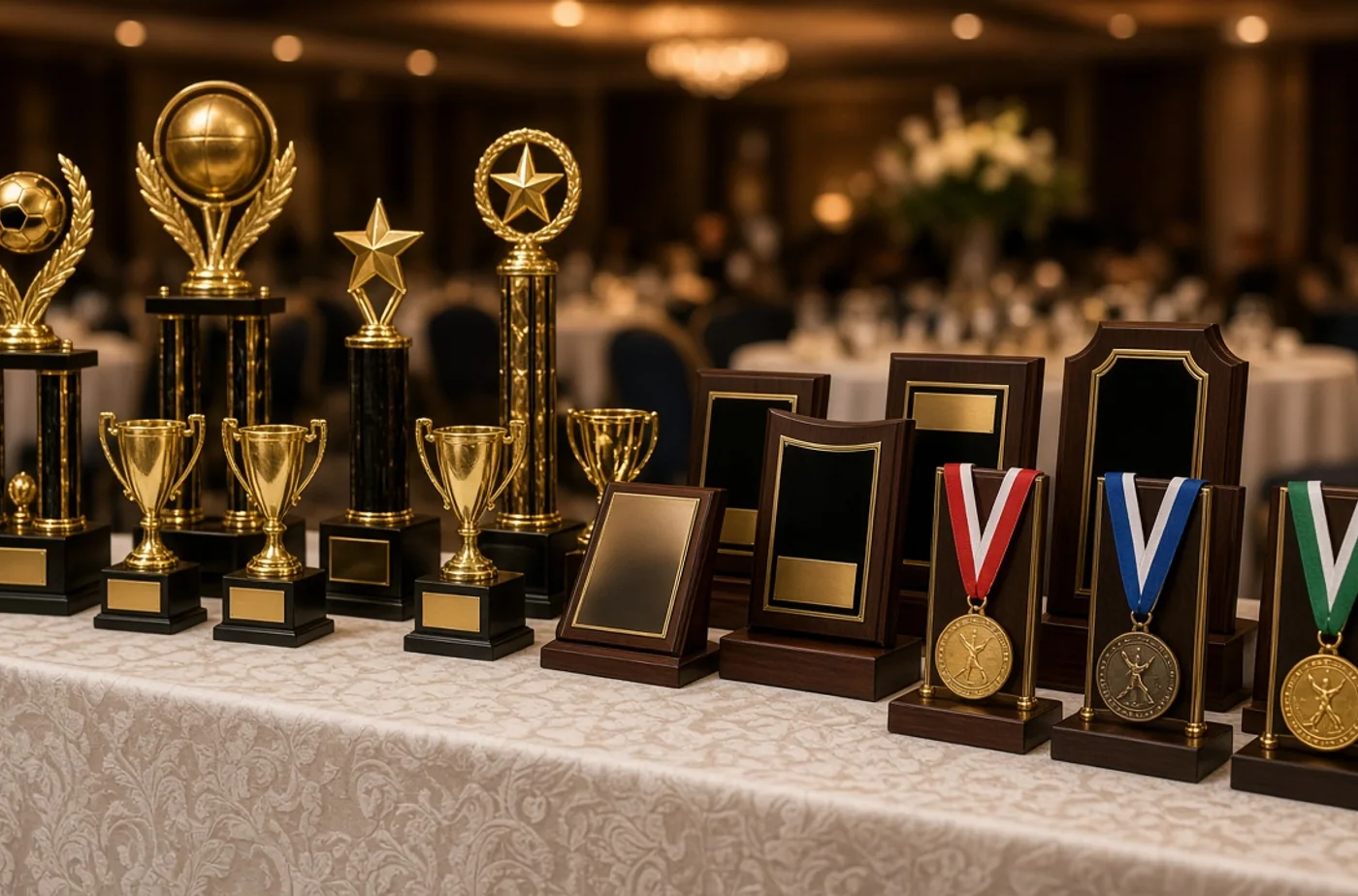 Finished custom product inspiration for school, team, and club awards