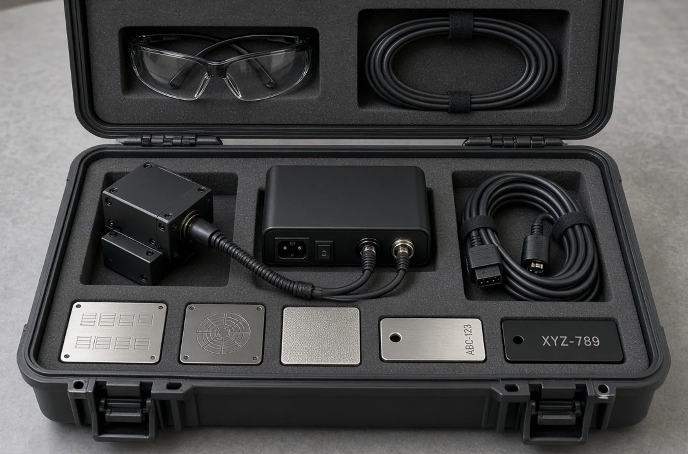 Finished custom product inspiration for xTool F1-style compact dual-source laser marking